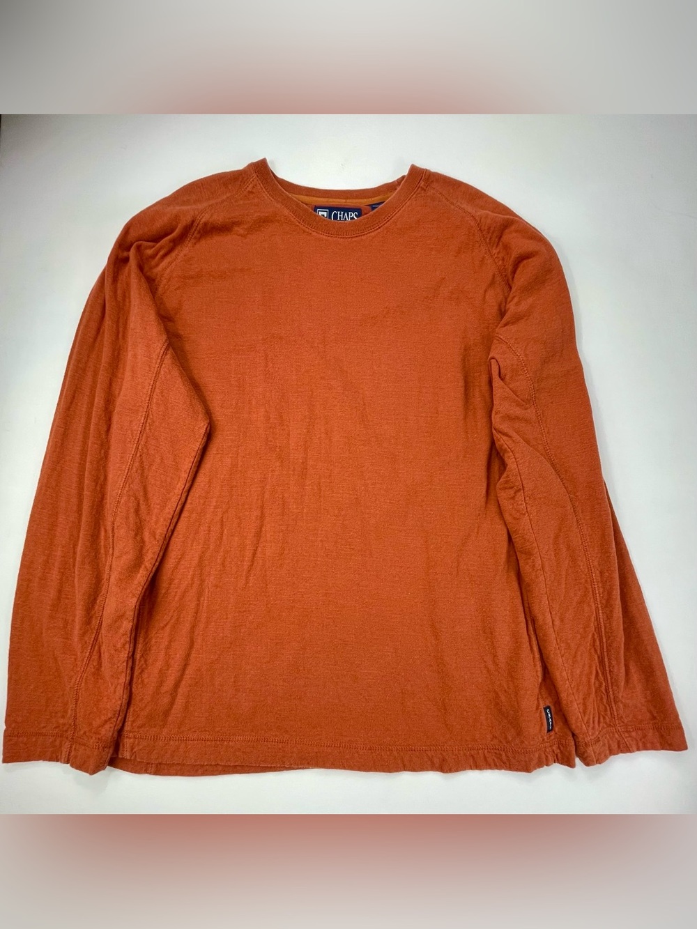 Chaps Men’s Crew Neck Burnt Orange Sweatshirt Jersey Sz XL VTG